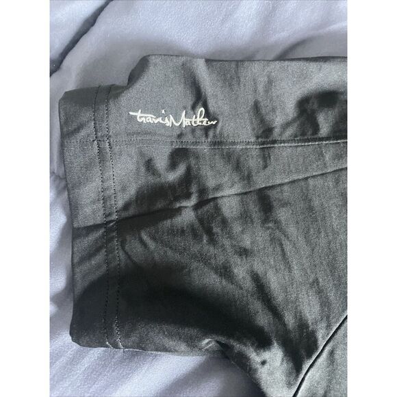 Travis Mathew Striped Print Golf Polo Performance Shirt Men's Large Black - Picture 6 of 7